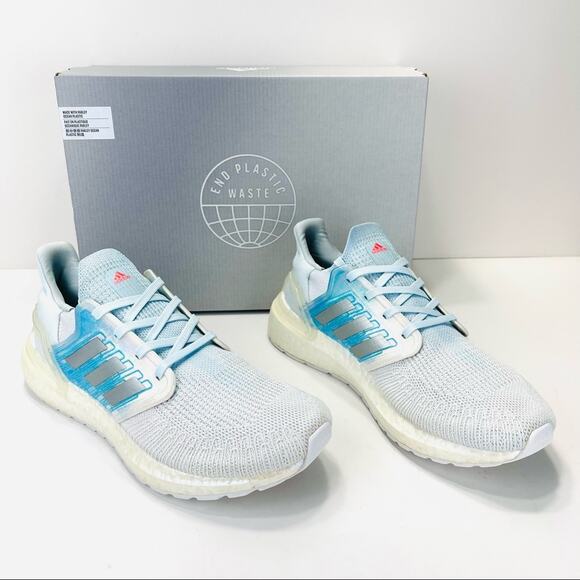 Adidas Primeblue Ultraboost 20 Women Athletic/Running Shoes Size 8.5 White Blue - Picture 15 of 16
